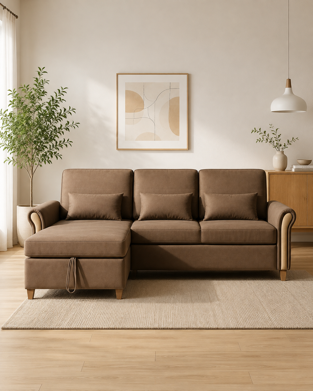 Elaren Fabric Storage Sofa Bed