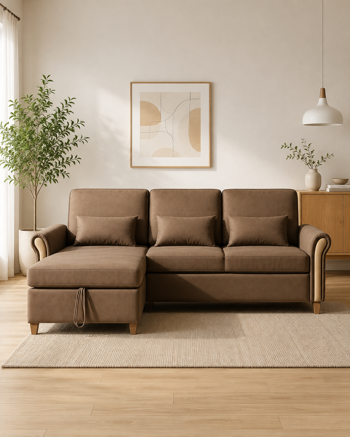 Elaren Fabric Storage Sofa Bed