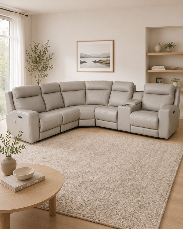 Stratford Genuine Leather Recliner Sectional Sofa