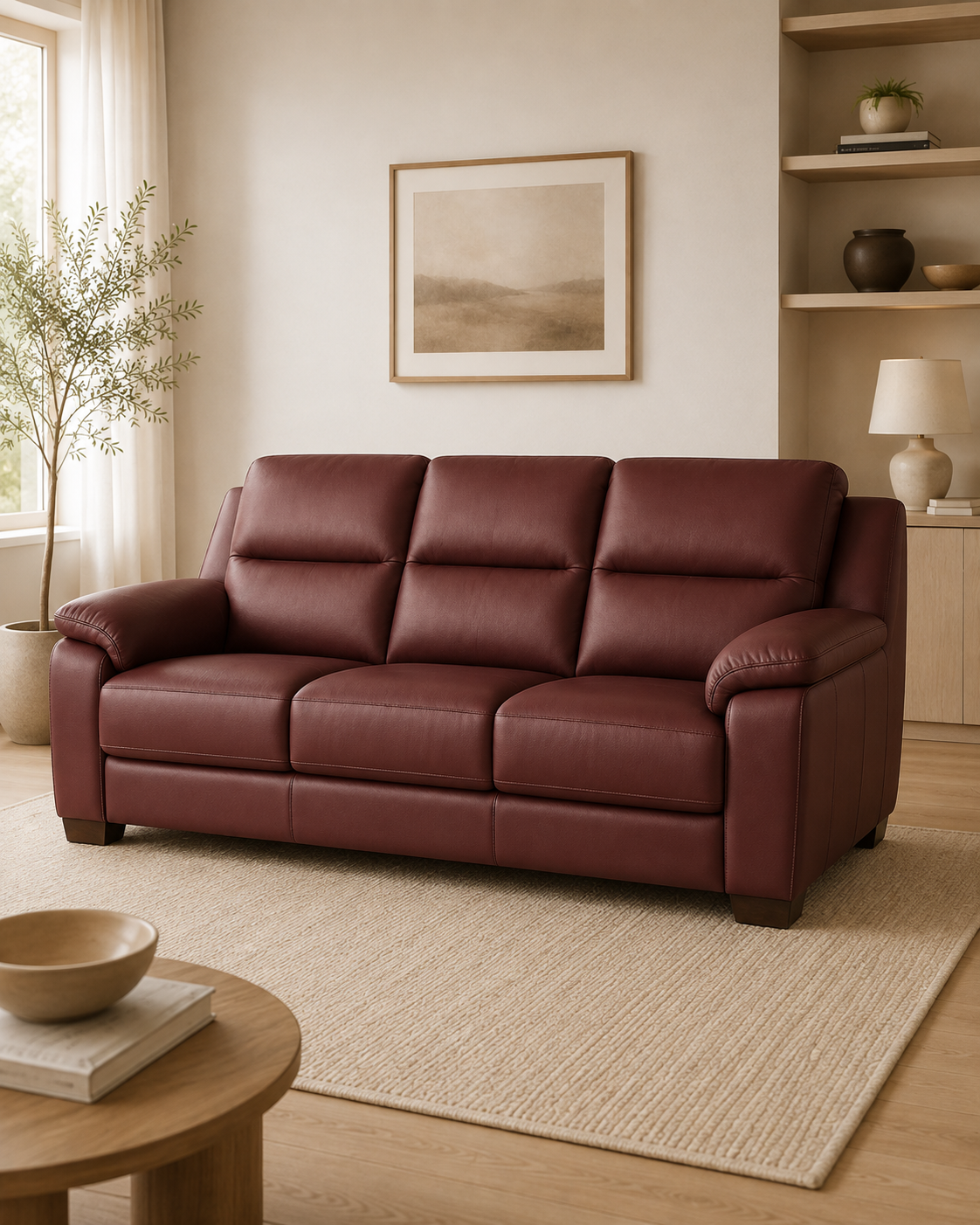 Somerby Faux Leather Sofa