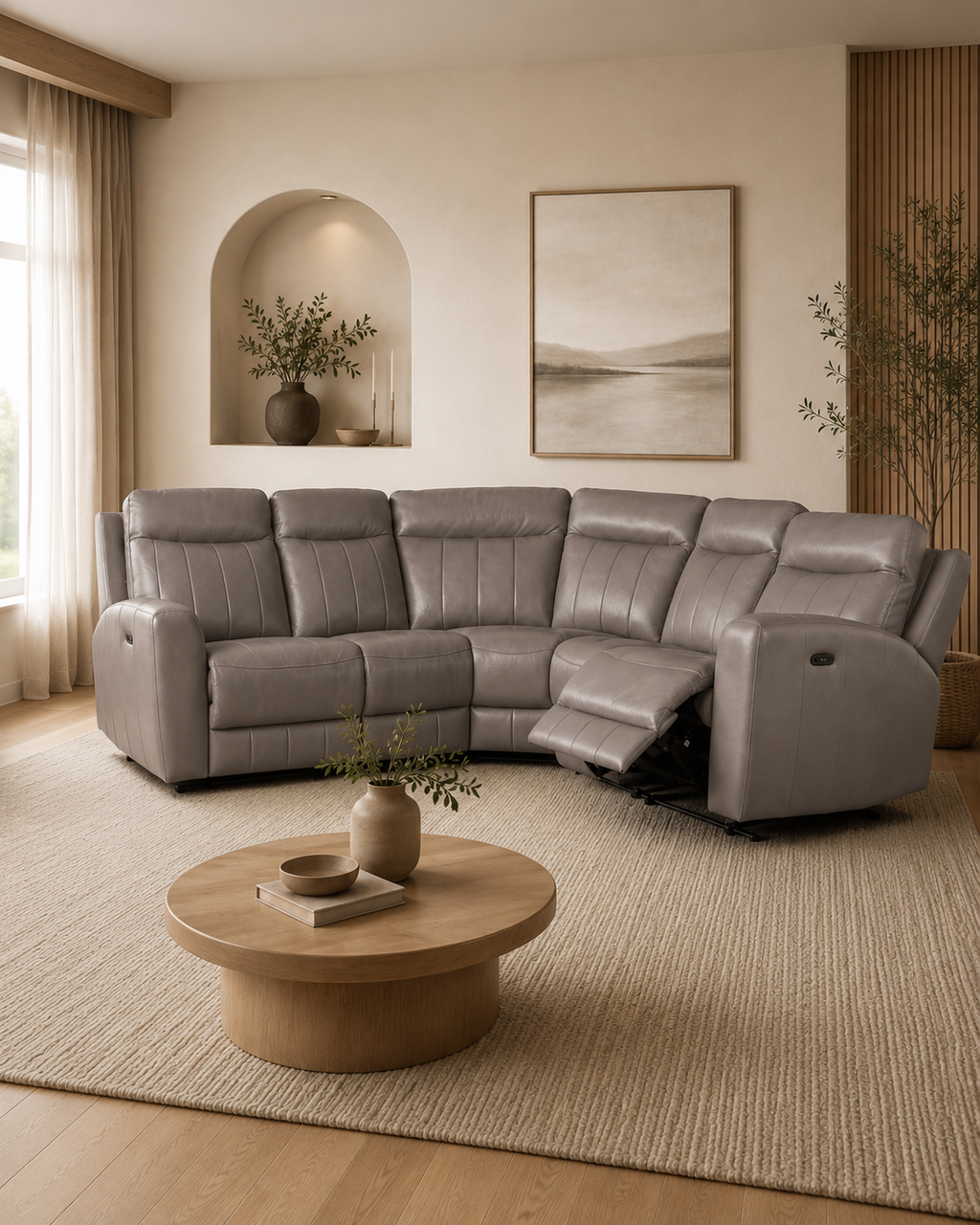 Dartmouth Genuine Leather Recliner Sectional Sofa