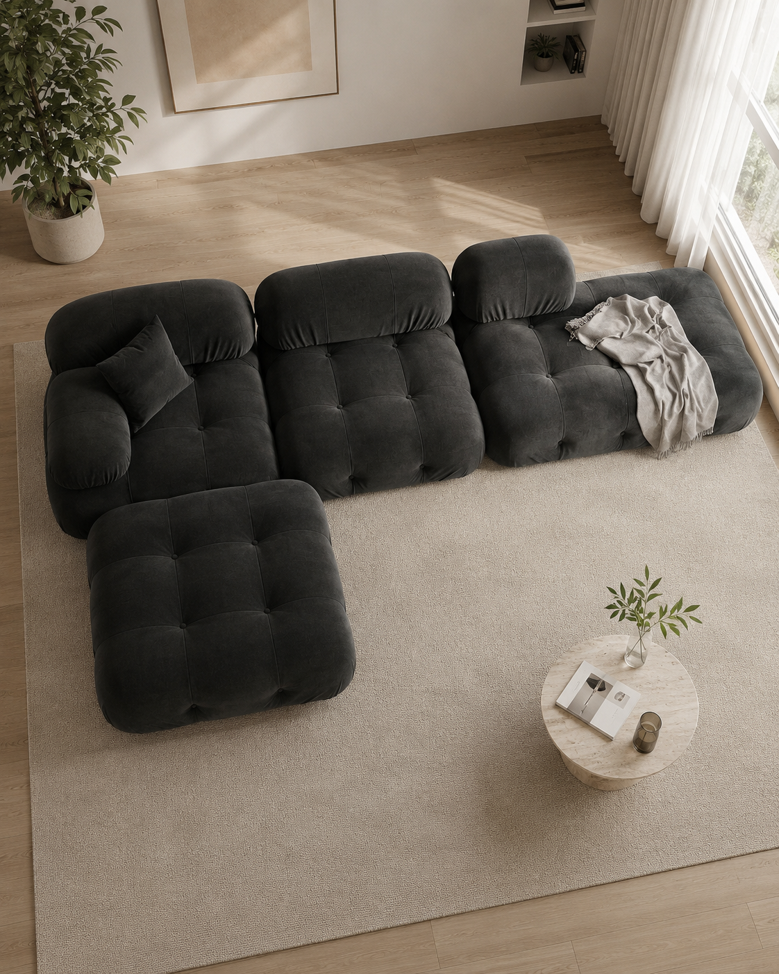 Nuvelle Fabric Sectional Sofa