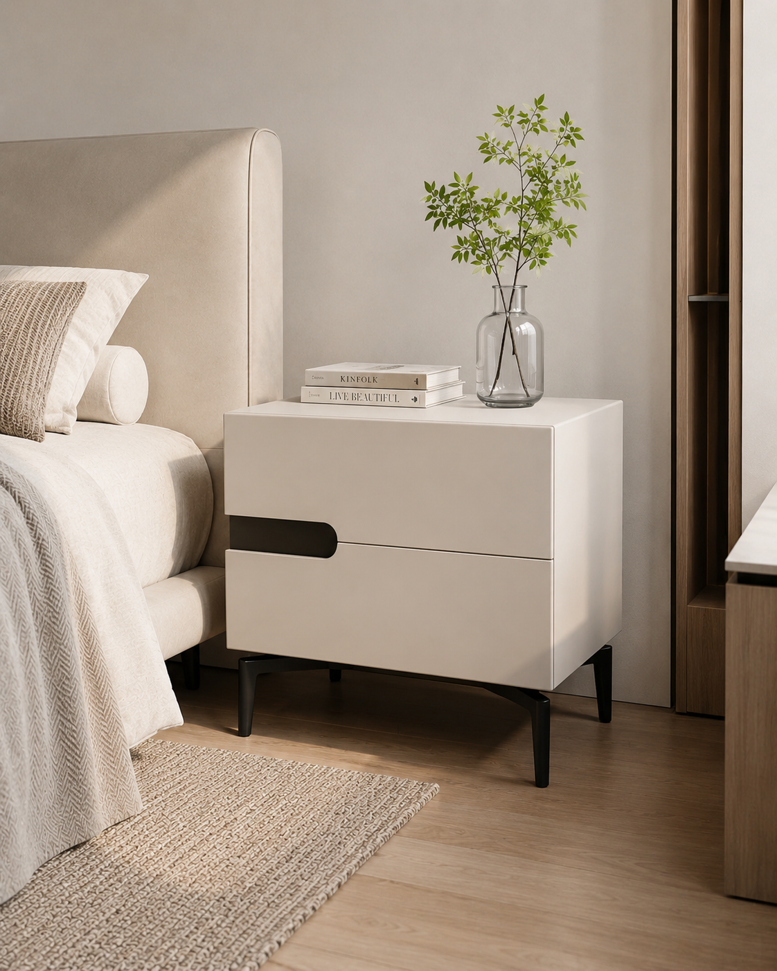 Lune Soft-Touch Bedside Table