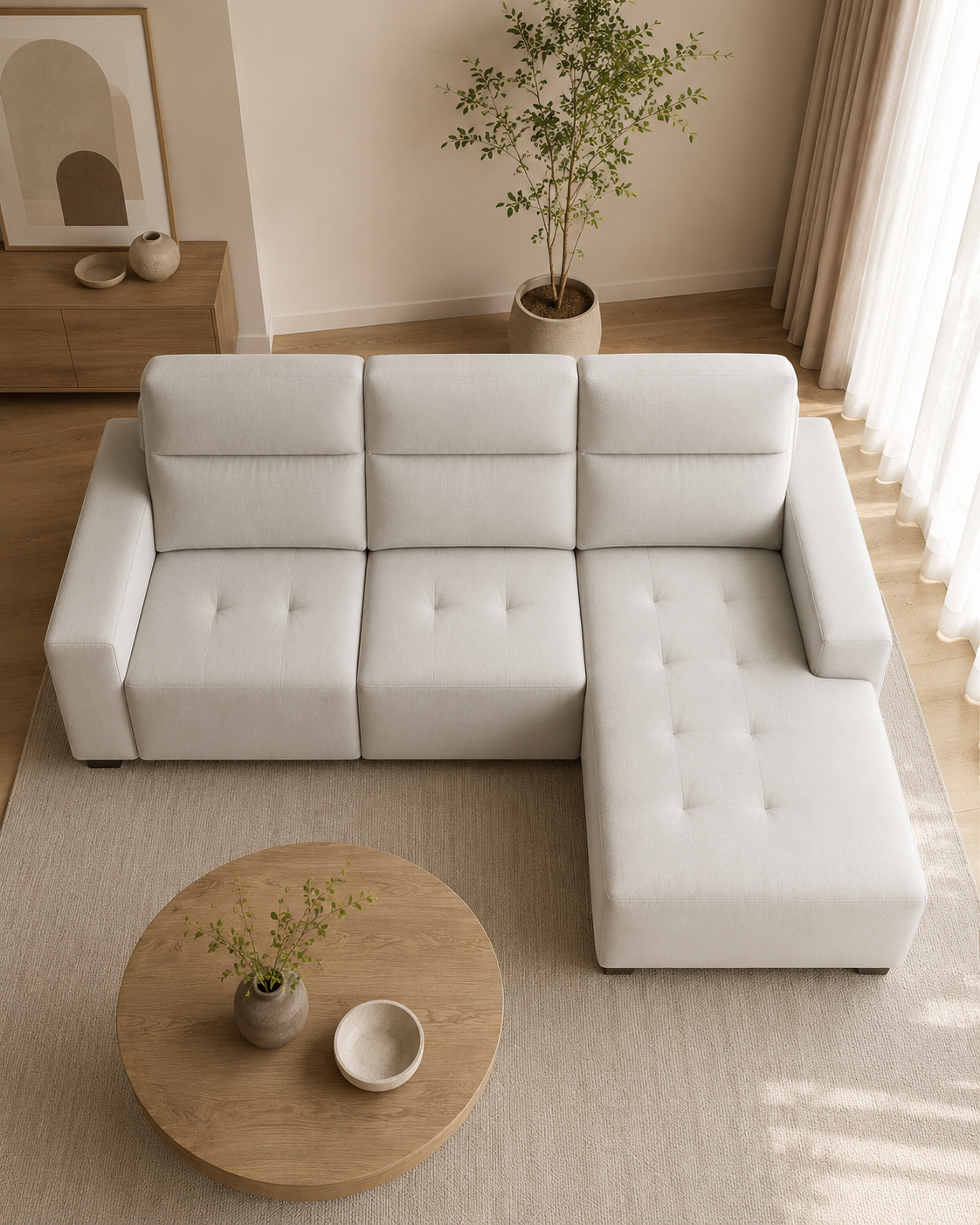 Isla Fabric L-Shaped Sofa