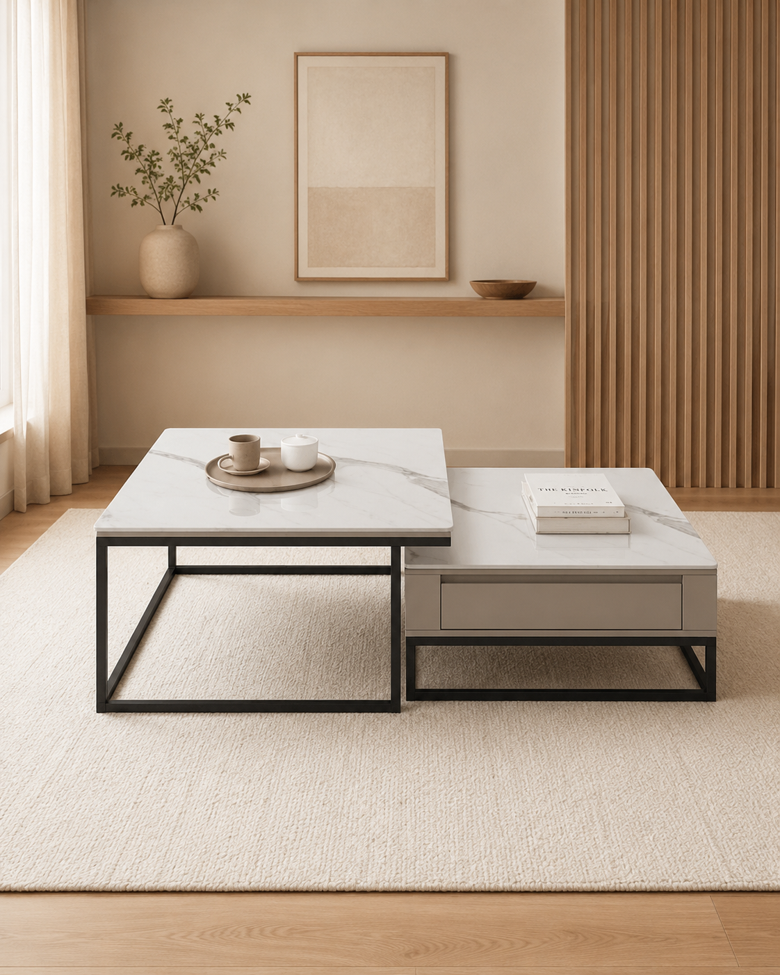 Calder Sintered Stone Nesting Coffee Table