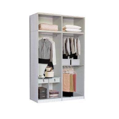 Megafurniture | Bernie 5ft Walnut Open Door Wardrobe | Open Door Wardrobe