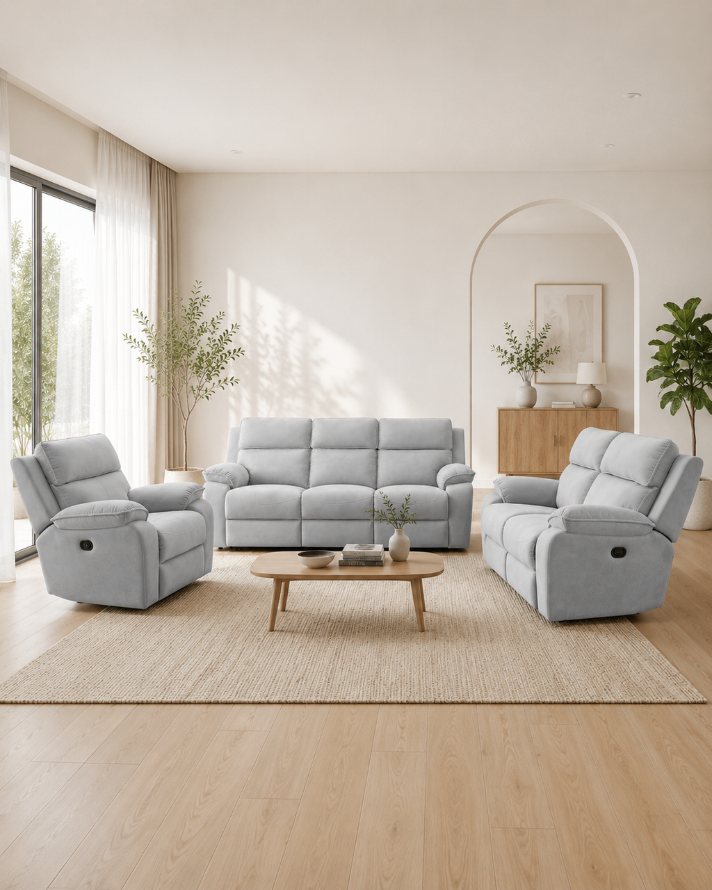 Kieran Fabric Recliner Sofa