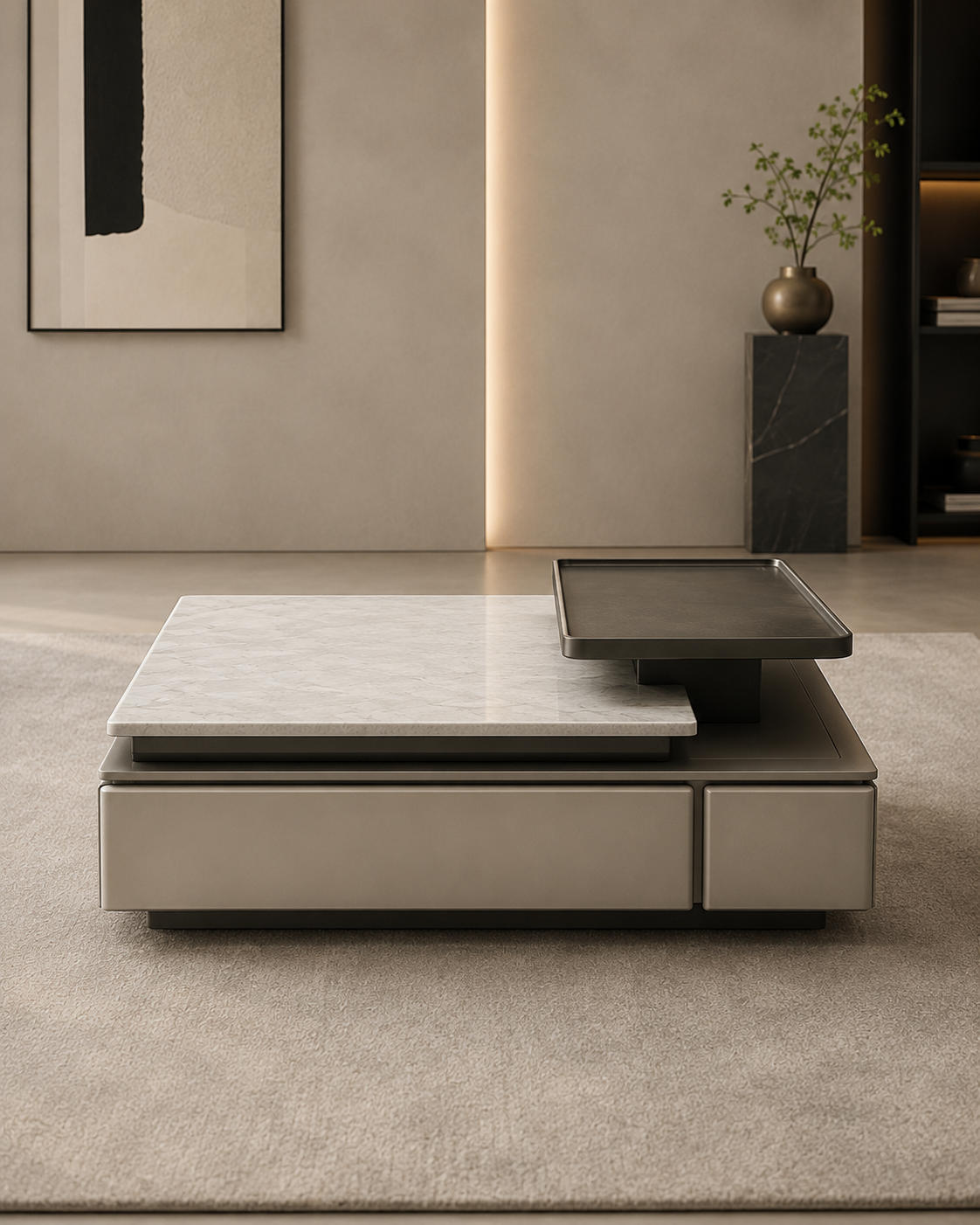 Elyse Sintered Stone Storage Coffee Table