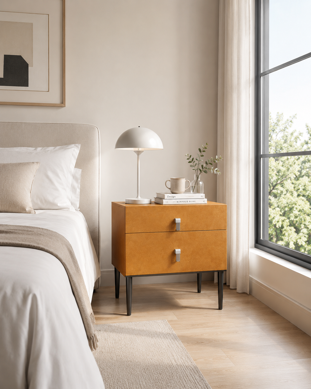 Saffron Soft-Touch Bedside Table