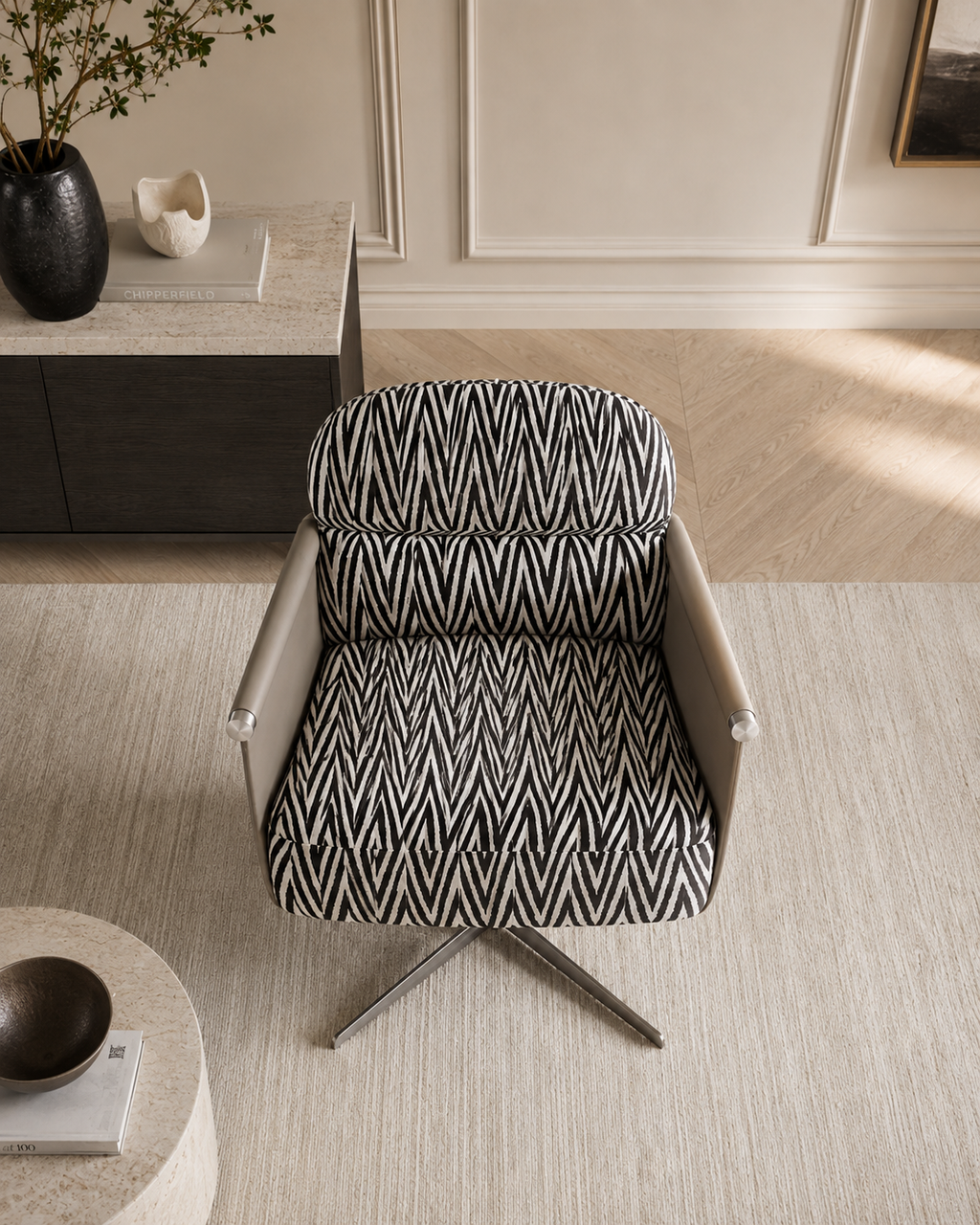 Kestrel Printed Fabric Lounge Chair