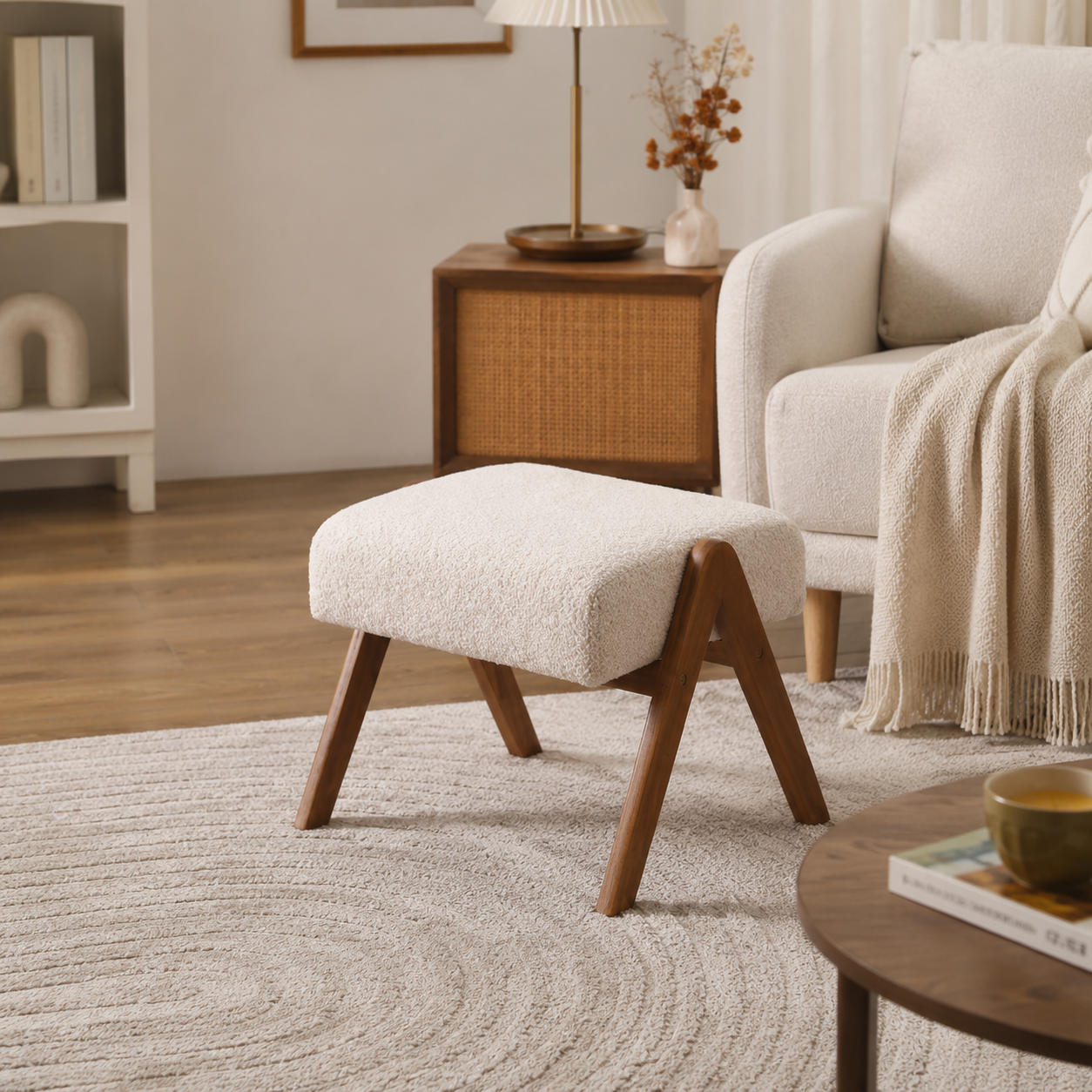 Miro Bouclé Ottoman