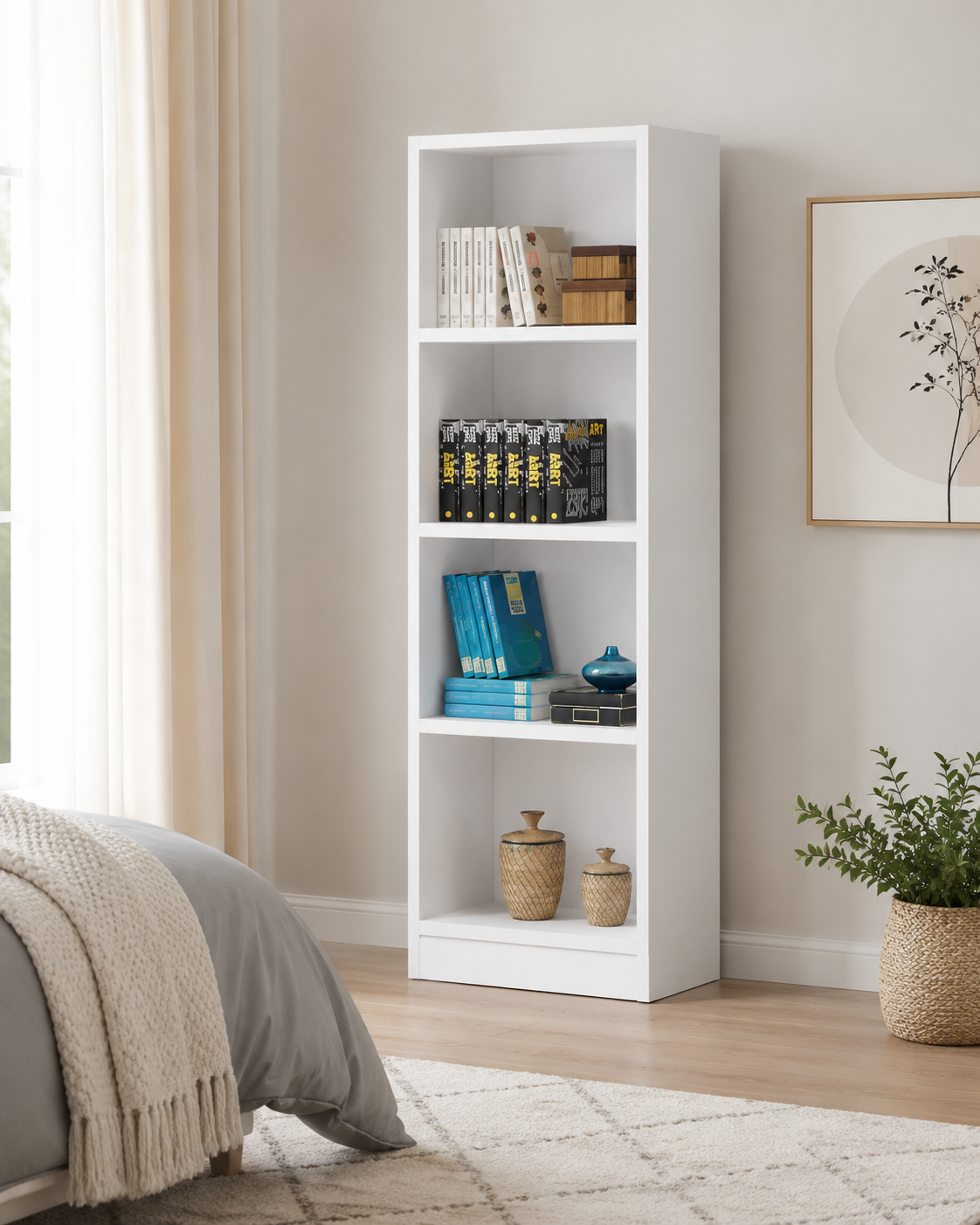 Cleo White Open Bookshelf