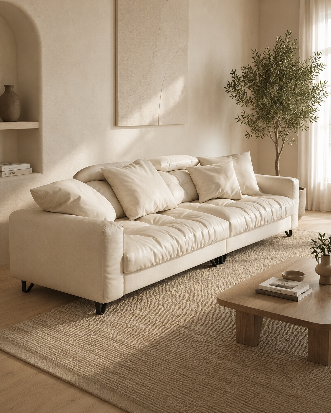 Noelle Faux Leather Sofa