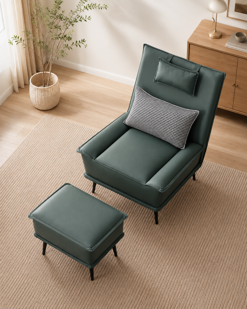 Mirelda Faux Leather Lounge Chair