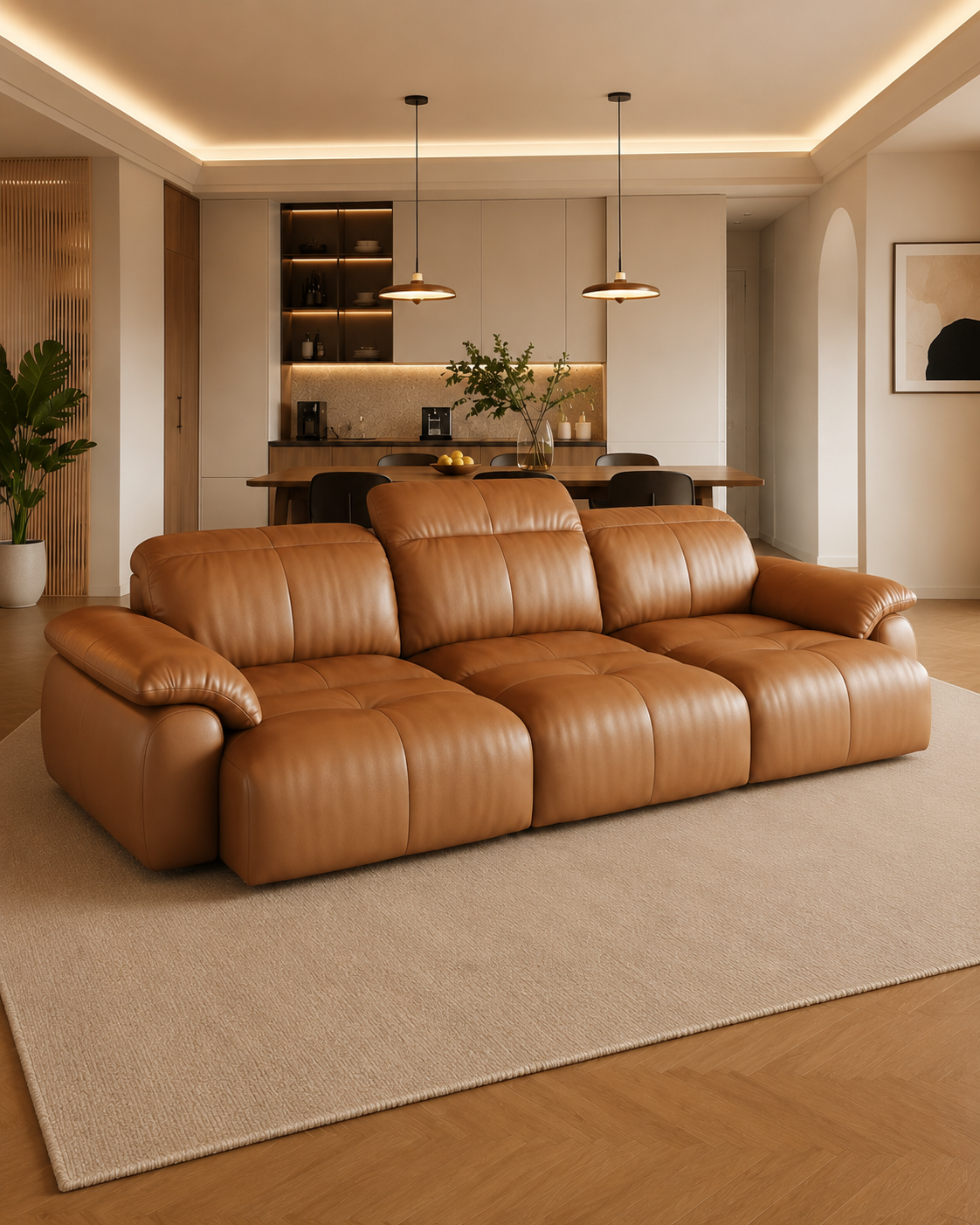 Aurelle Top Grain Leather Electric Sofa Bed