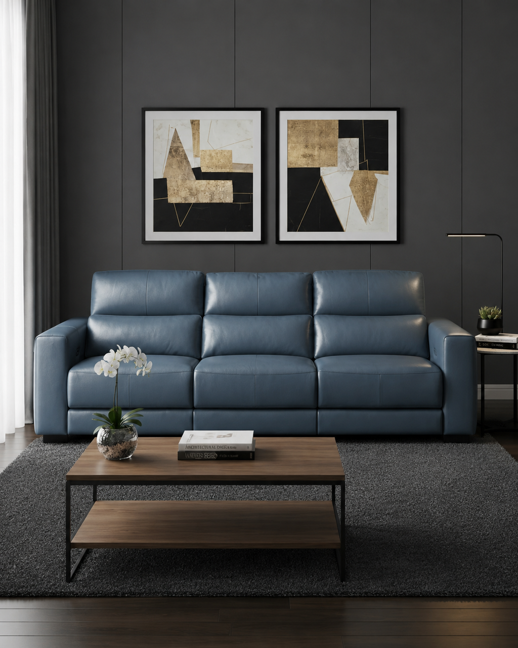 Richmond Genuine Leather Recliner Sofa