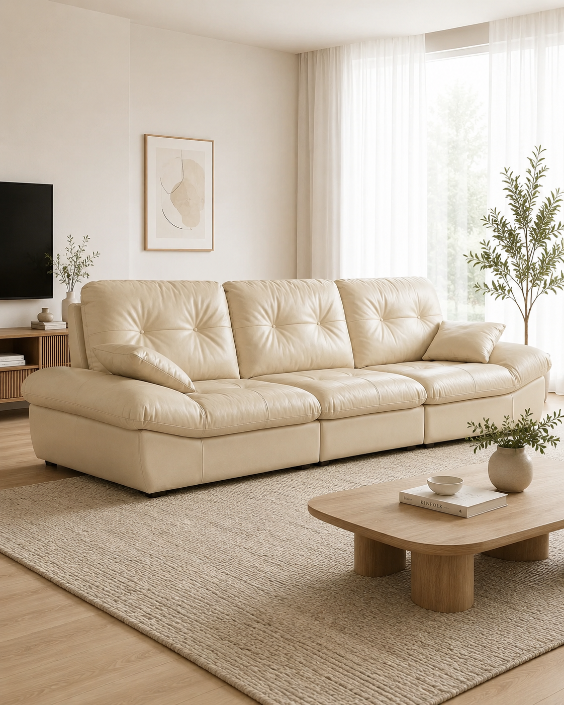 Brielle Leather Adjustable Backrest Sofa