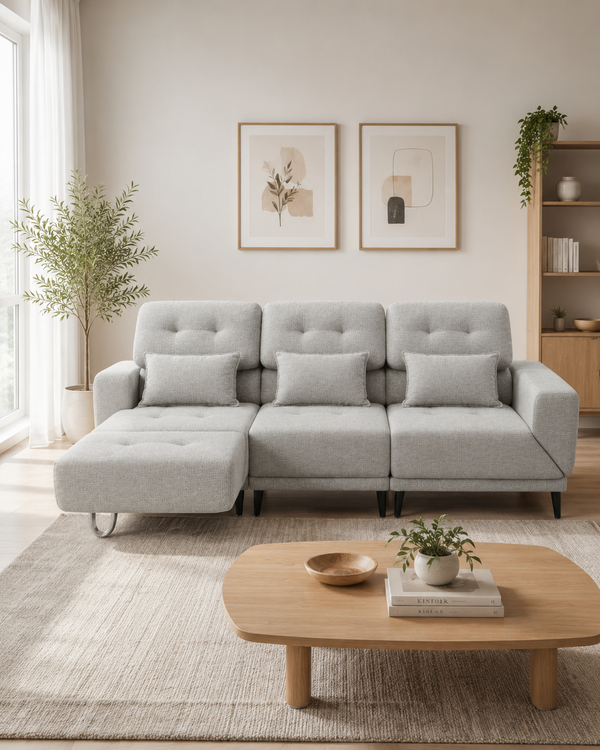 Arlen Fabric Adjustable Backrest & Armrest Sofa