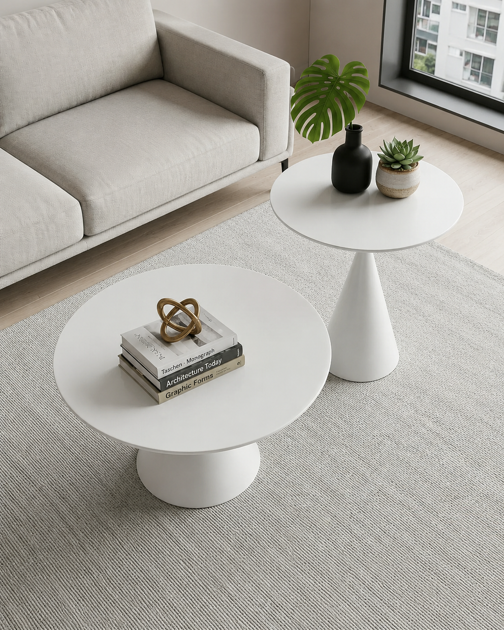 Ivora Pedestal Coffee Table Set
