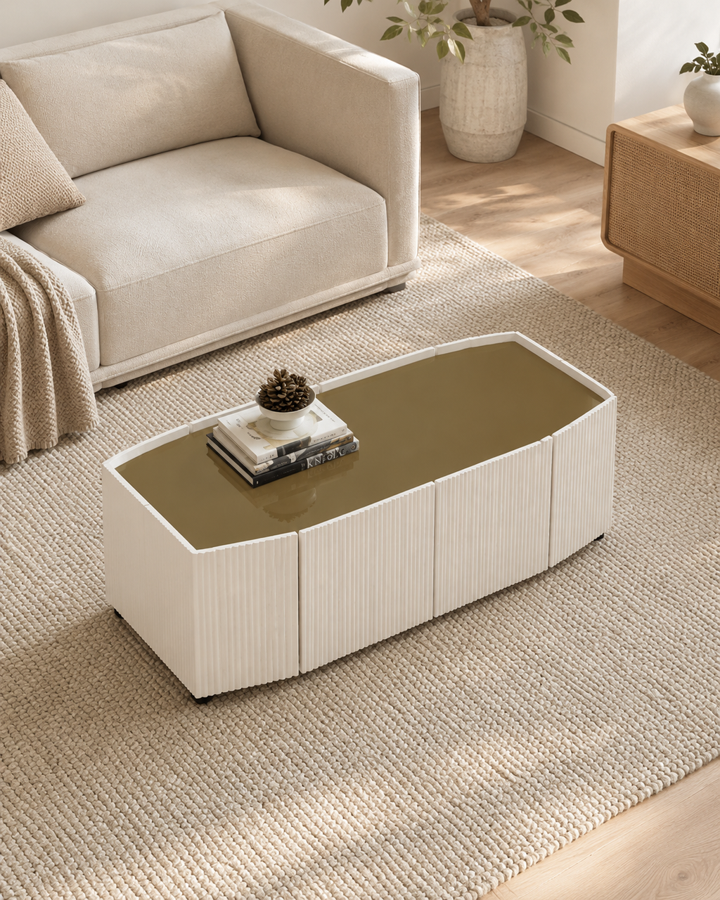 Aurelia Fluted Storage Coffee Table