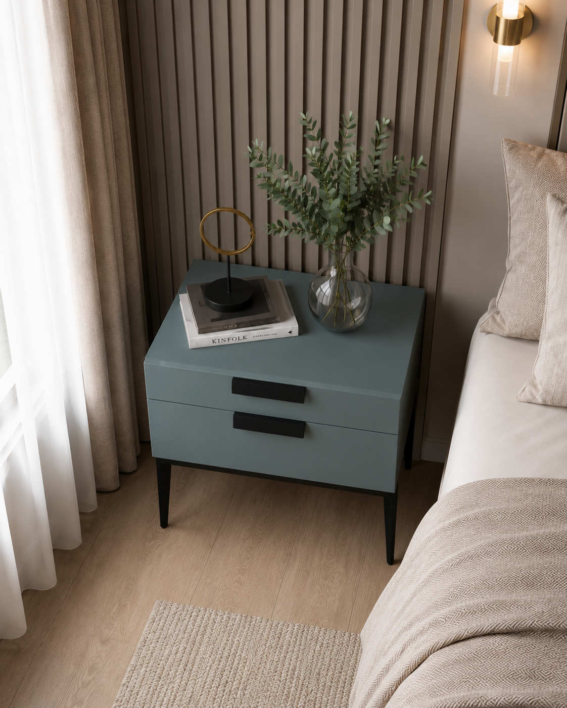 Avel Sage Soft-Touch Bedside Table