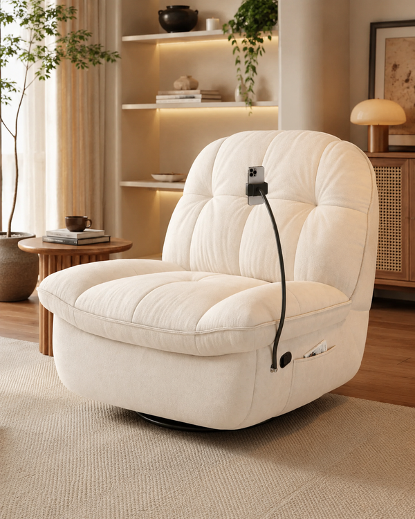 Calla Fabric Swivel Recliner Armchair
