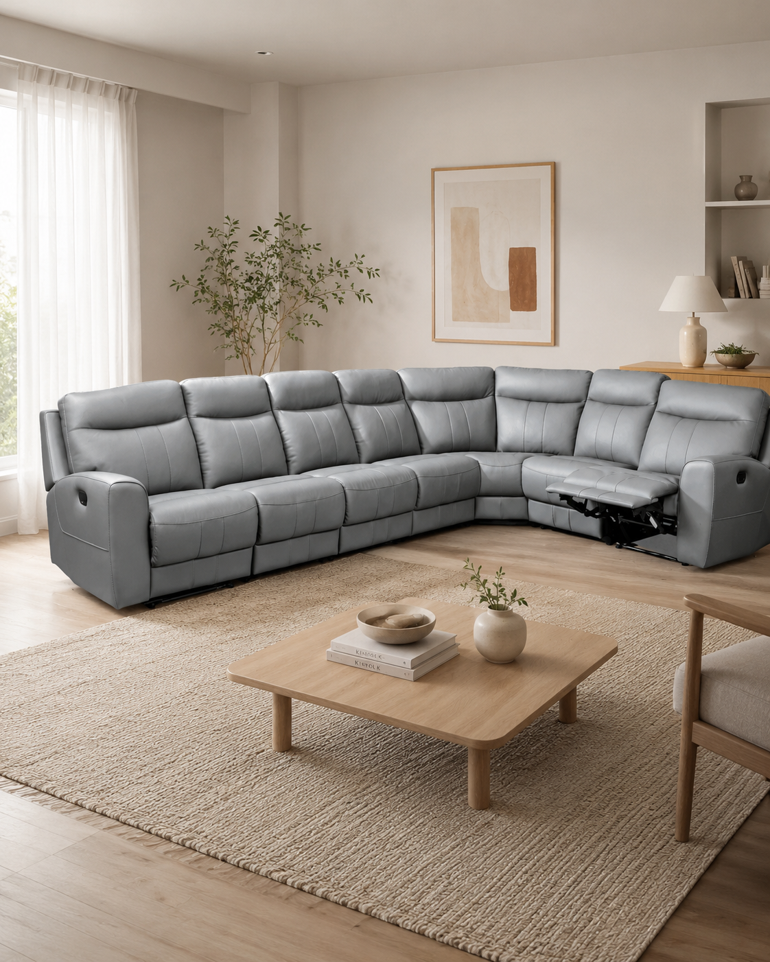 Brentwood Genuine Leather Recliner Sectional Sofa