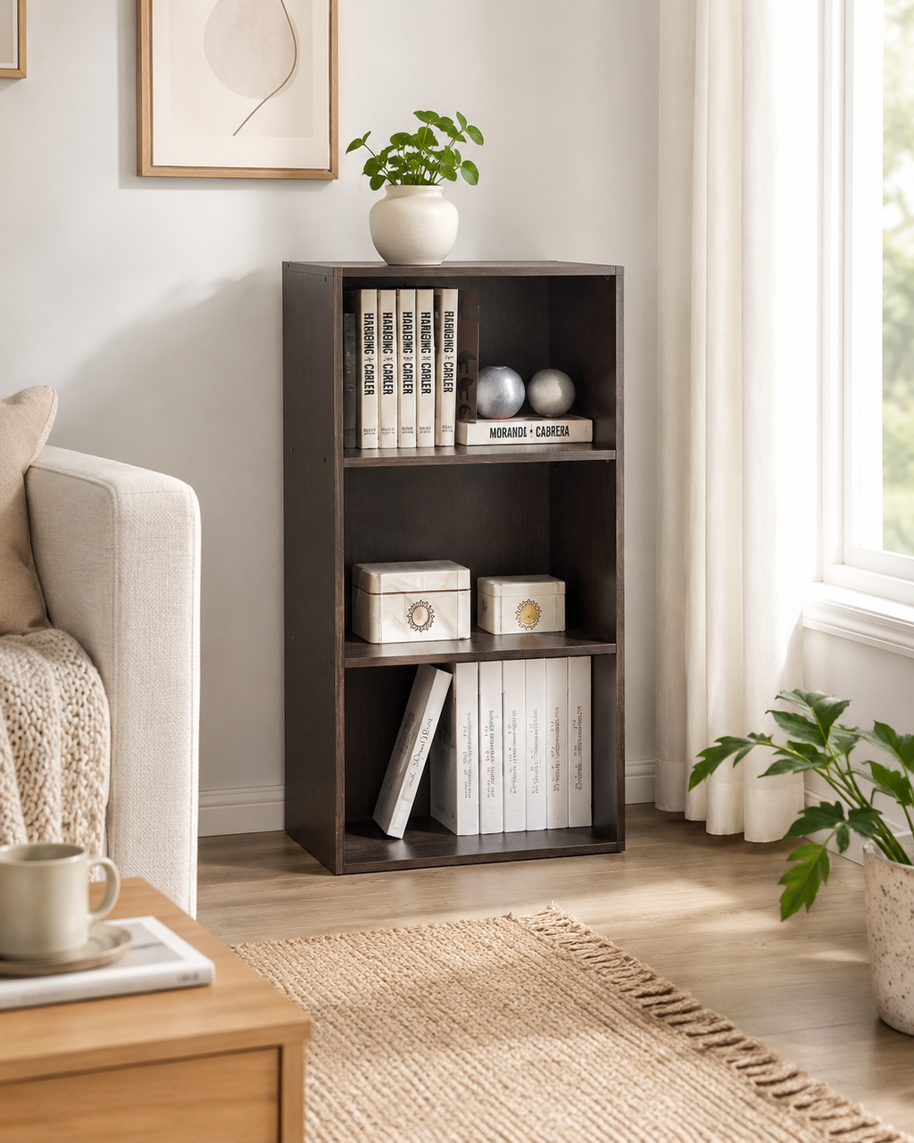 Asher Walnut Open Bookshelf