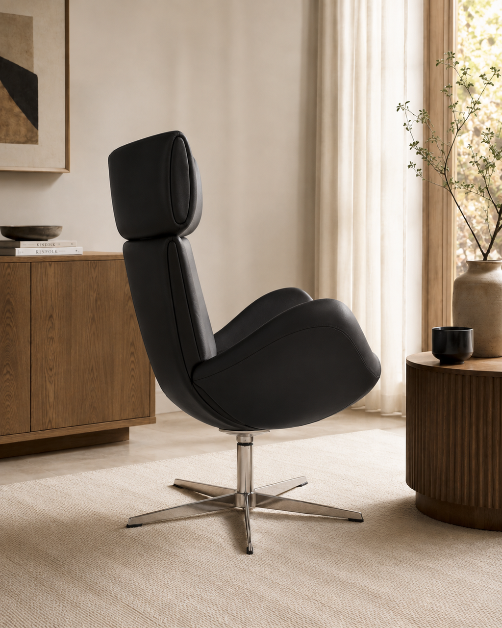 Dorian Faux Leather Lounge Chair