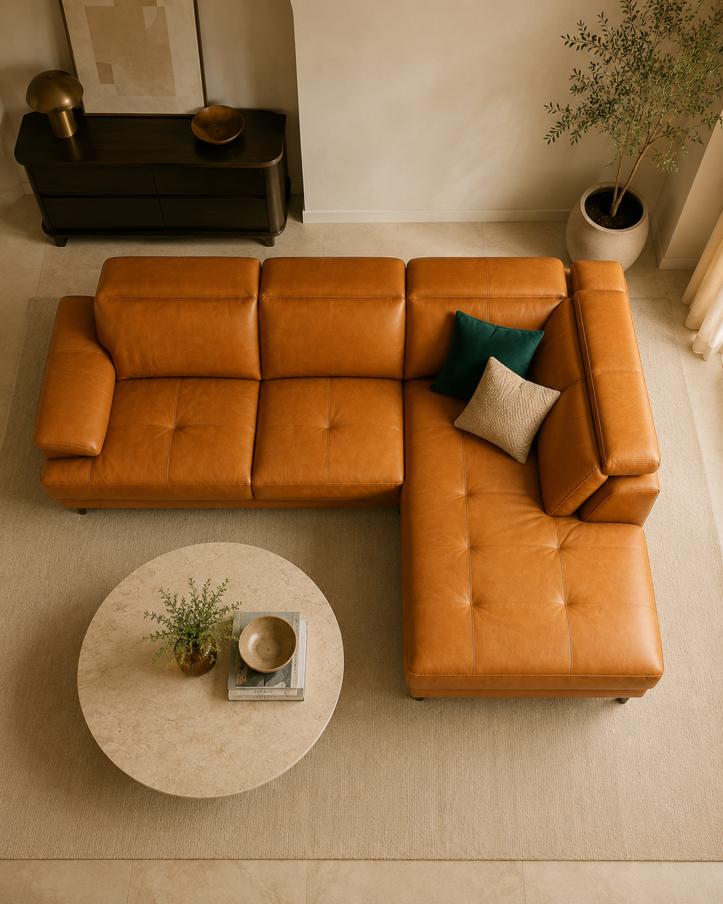 Loxley Genuine Leather Sectional Sofa