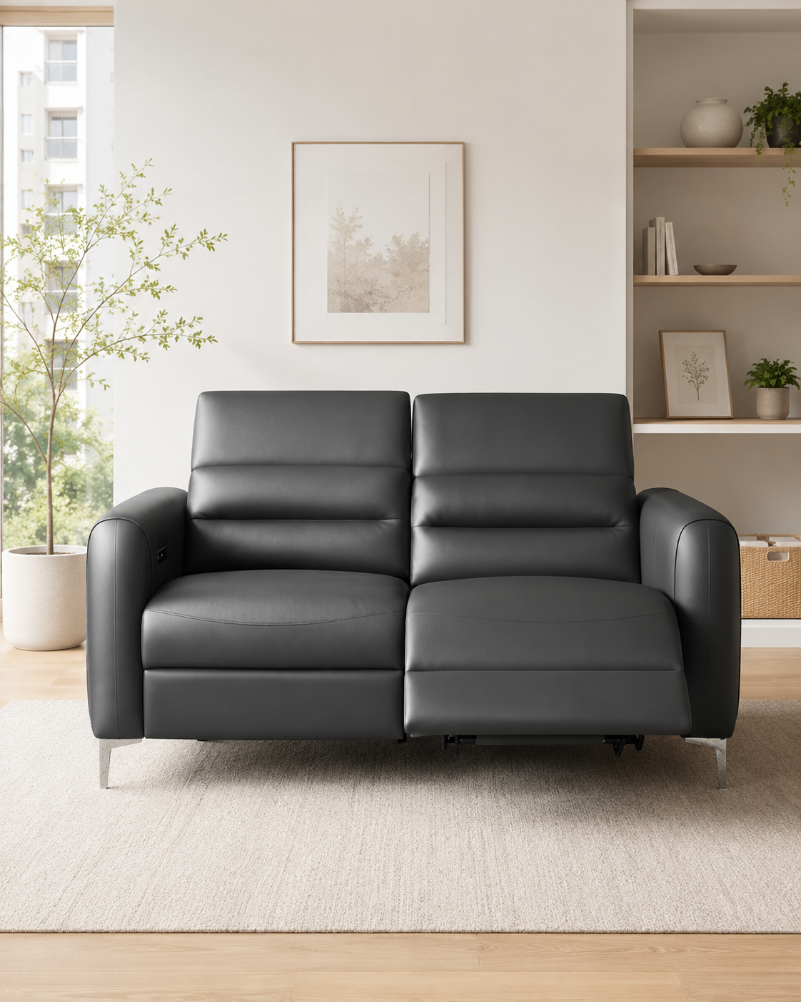 Varek Genuine Leather Recliner Sofa