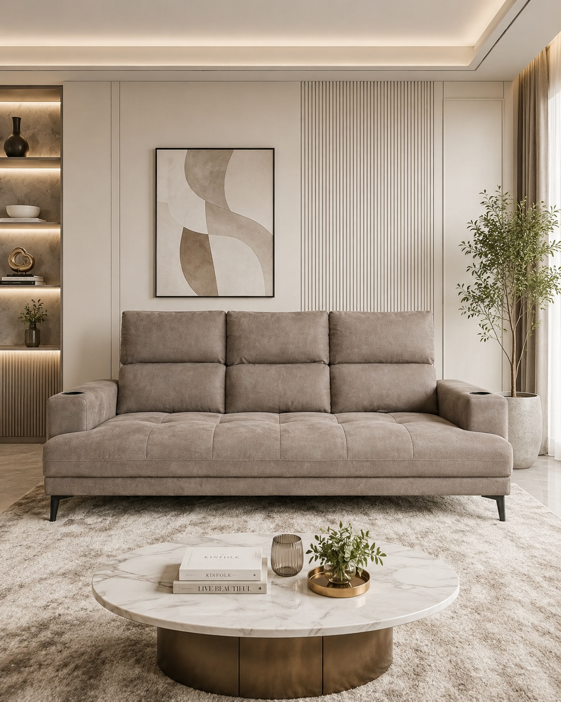 Tilden Fabric Adjustable Backrest Sofa