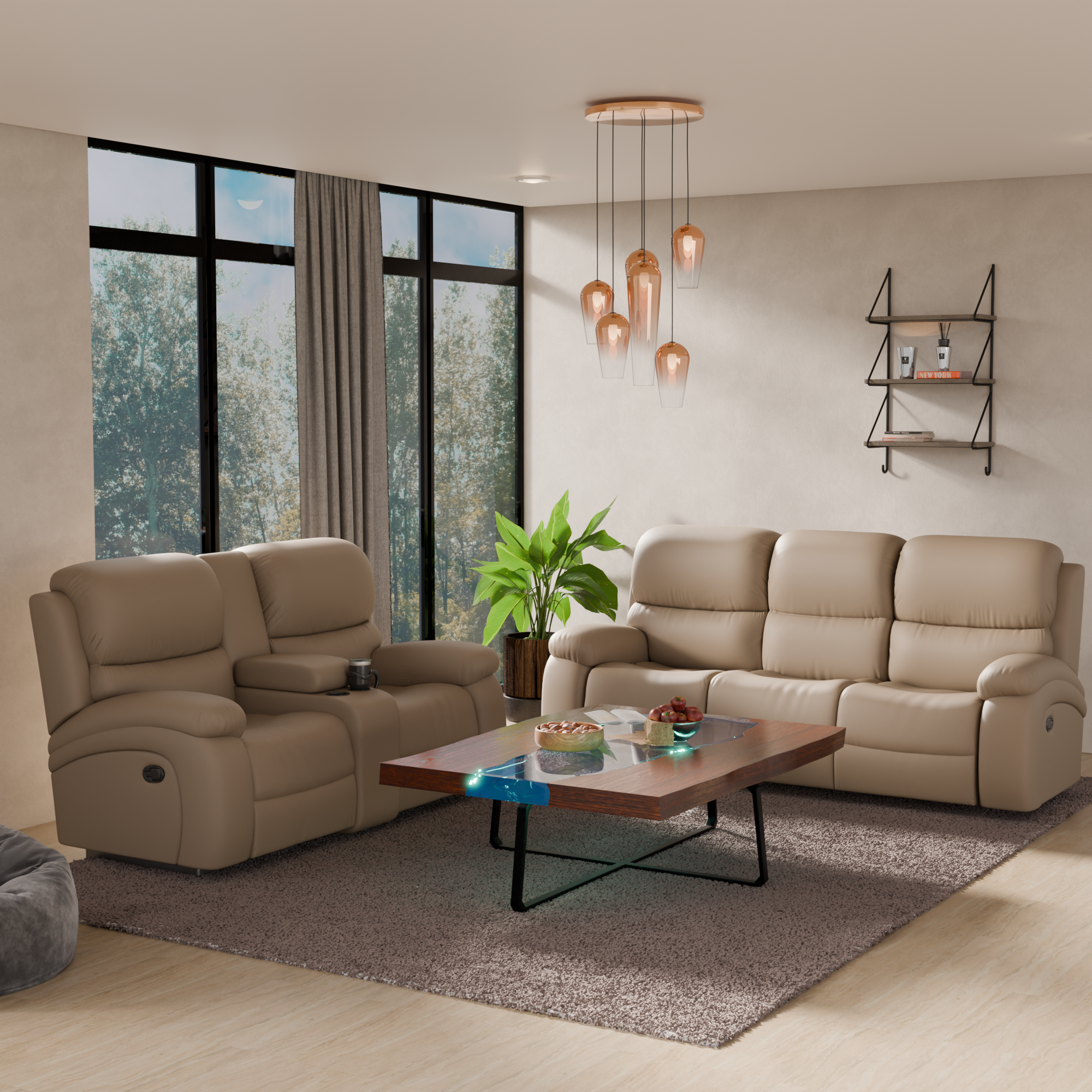 Courtney Leather Recliner Sofa