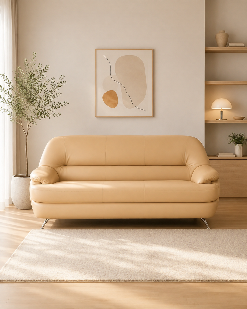 Belford Faux Leather Sofa