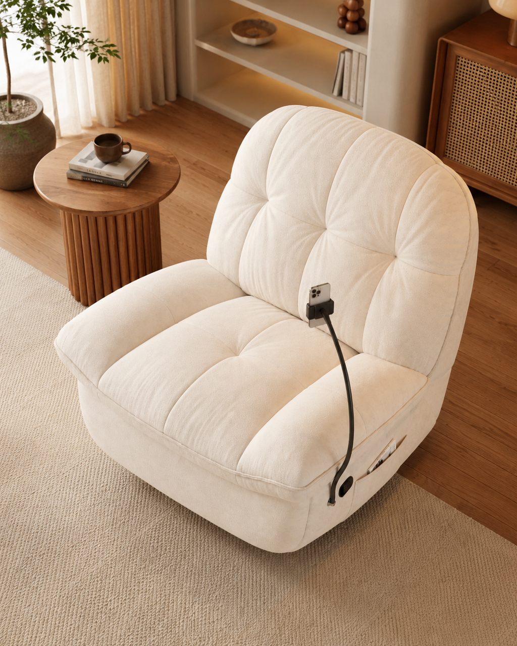 Calla Fabric Swivel Recliner Armchair