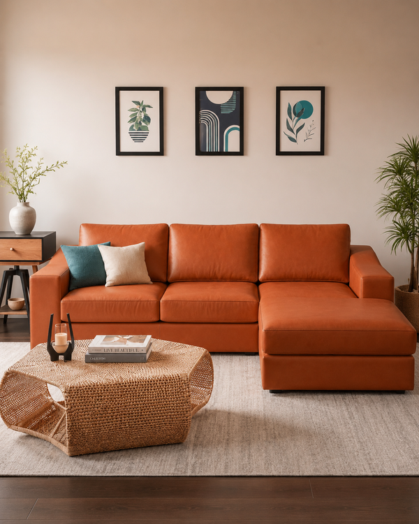 Valdora Faux Leather Sectional Sofa