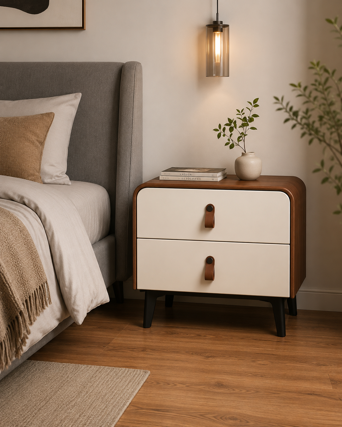 Carina Walnut Bedside Table