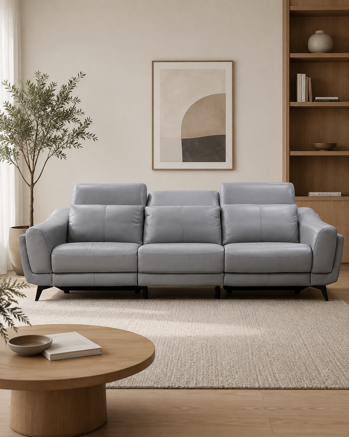 Cheltenham Half Leather Recliner Sofa