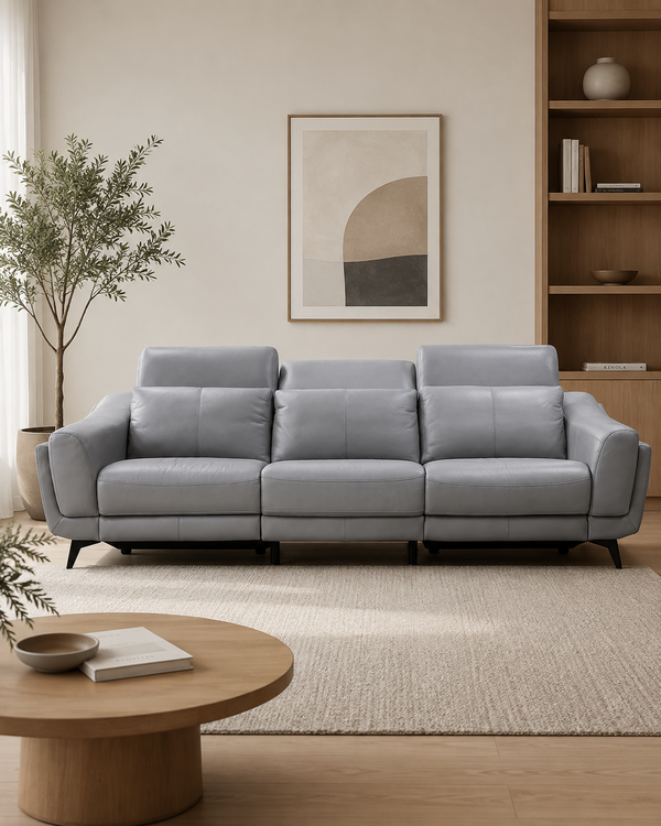 Cheltenham Half Leather Recliner Sofa