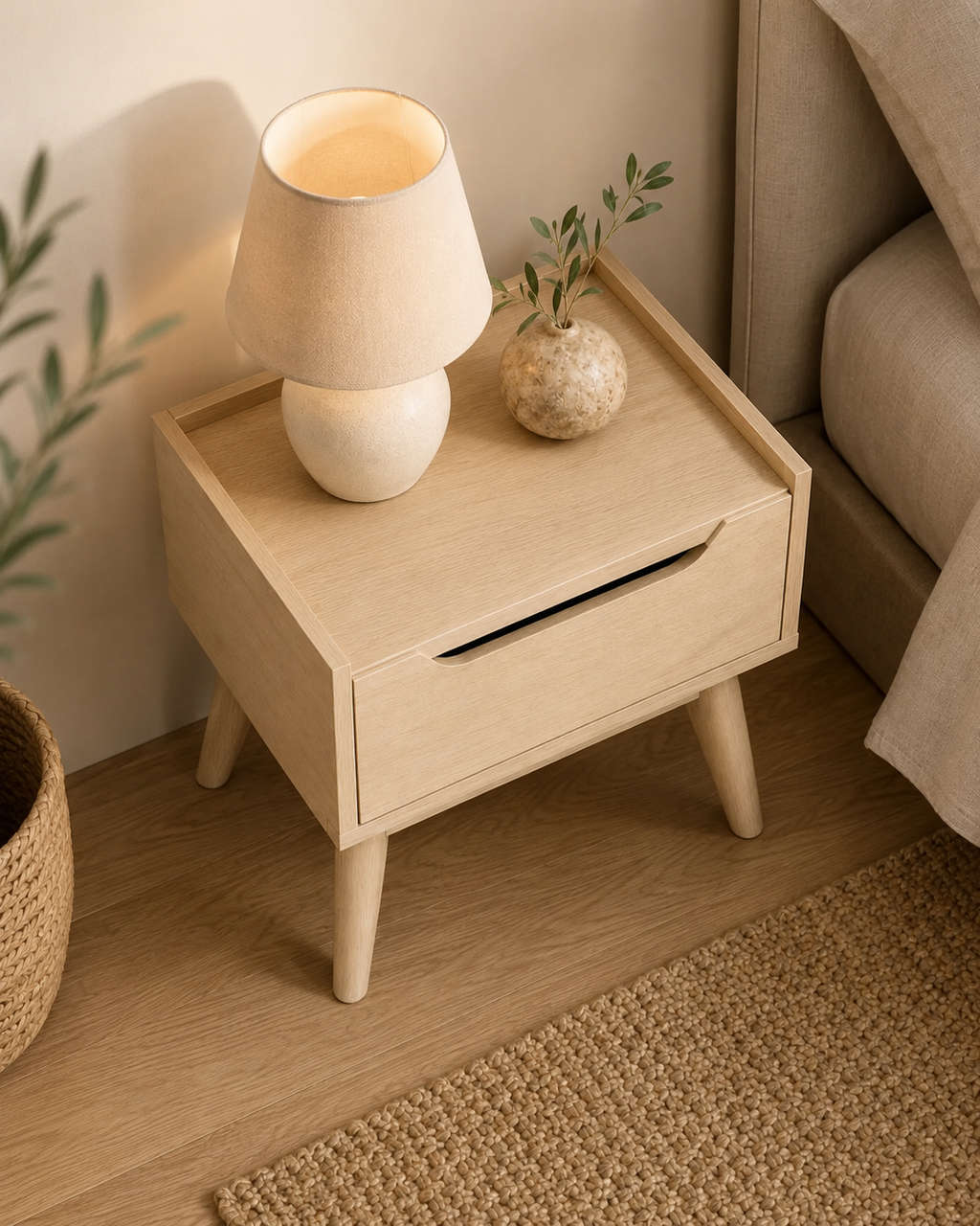 Mira Wooden Bedside Table