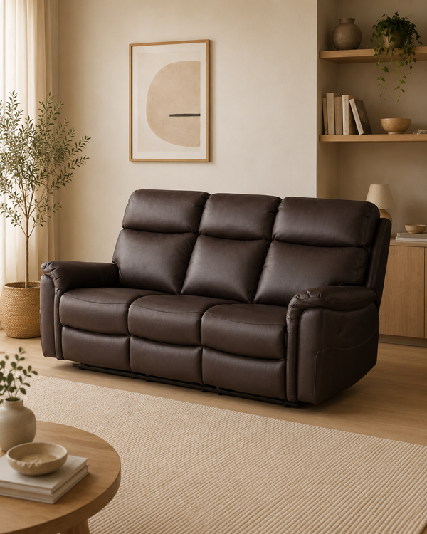 Winchester Genuine Leather Recliner Sofa