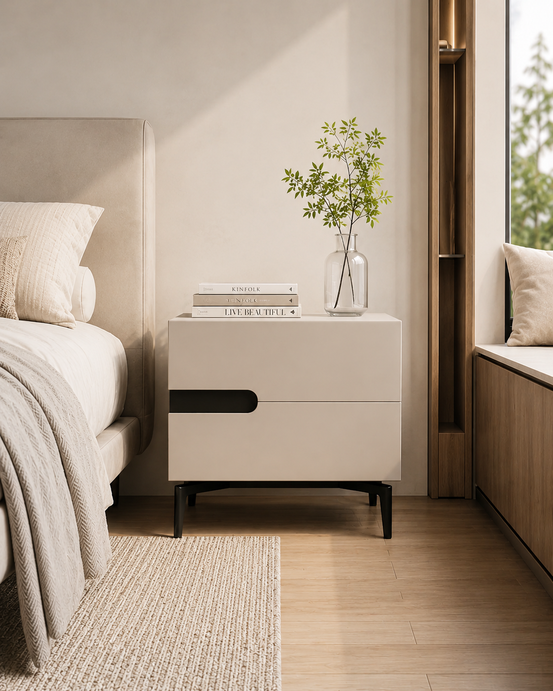 Lune Soft-Touch Bedside Table