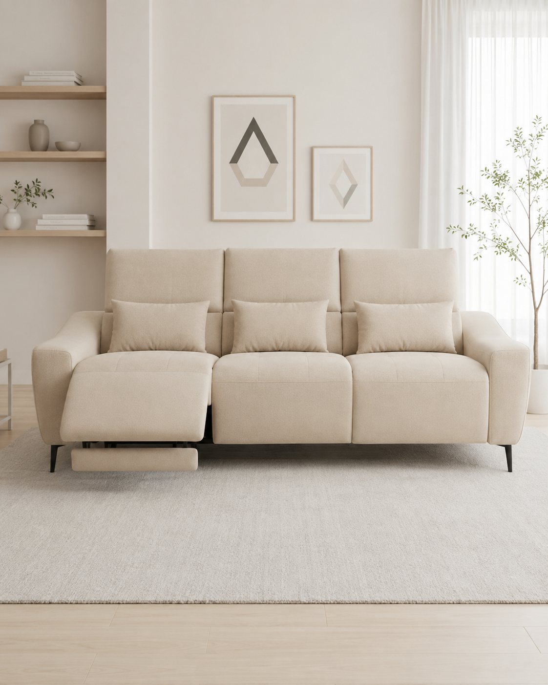 Verona Fabric Adjustable Backrest Recliner Sofa