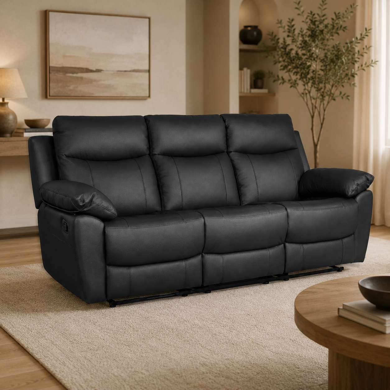 Grantham Genuine Leather Recliner Sofa