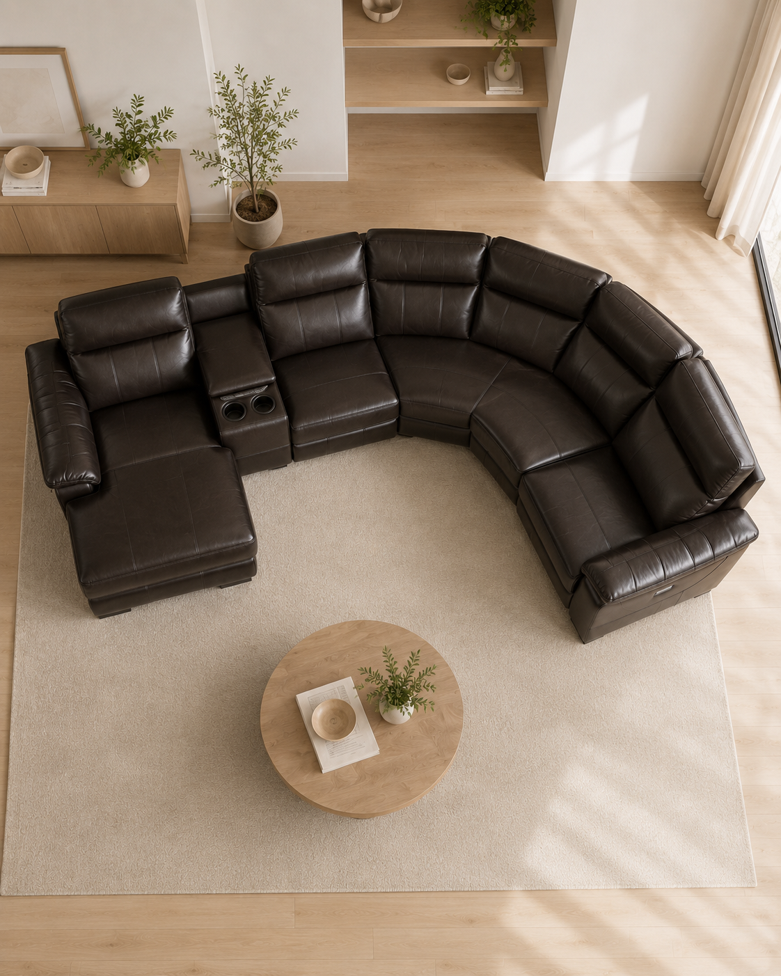 Chatsworth Genuine Leather Recliner Sectional Sofa