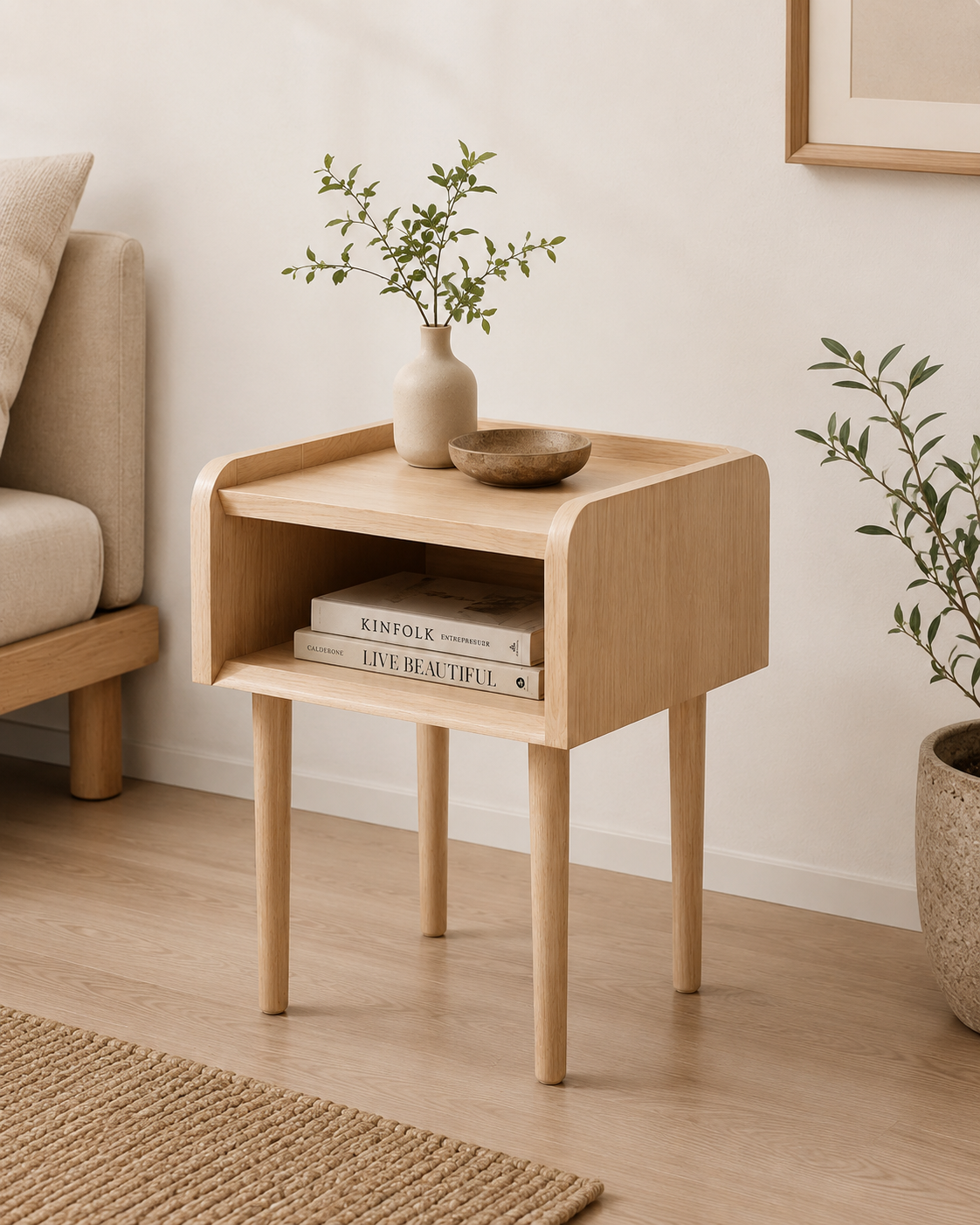Runa Wooden Bedside Table