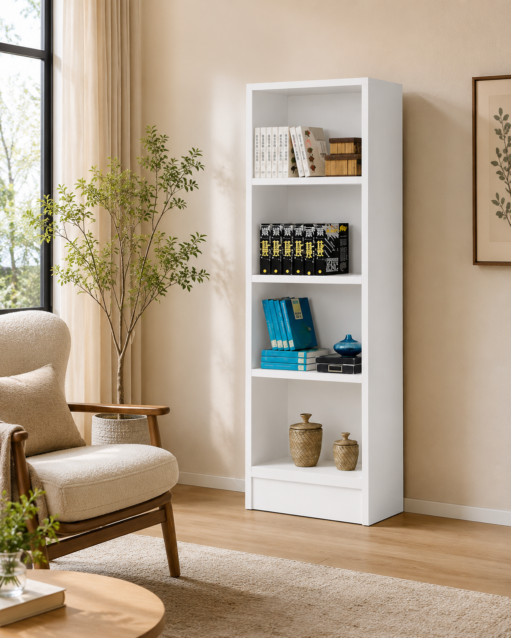 Cleo White Open Bookshelf