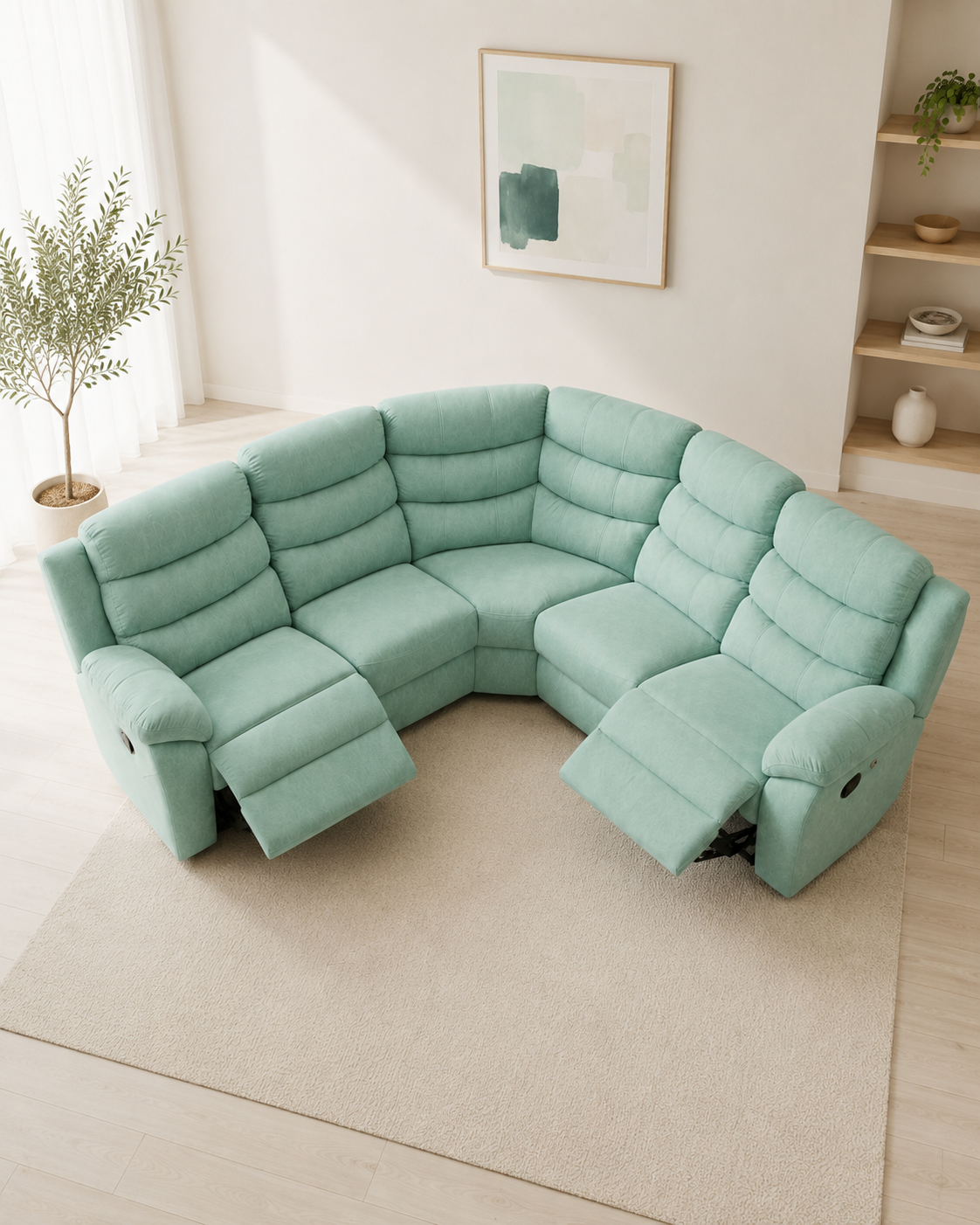 Mistral Fabric Recliner Corner Sofa