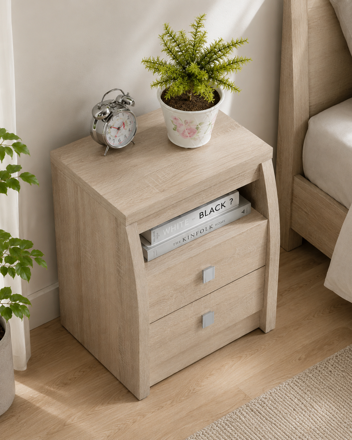 Elan Light Oak Bedside Table