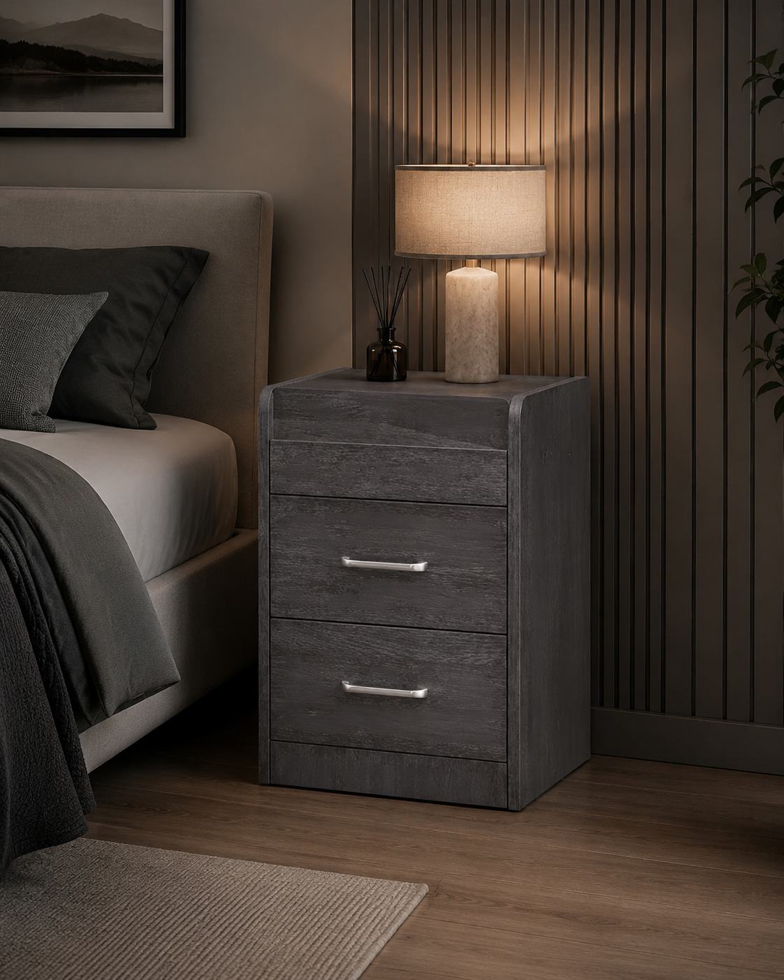 Dusk Grey Bedside Table